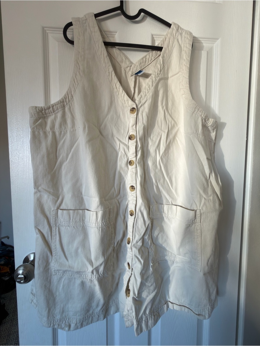 Old Navy Women’s Plus Size Sleeveless Button-Front Mini Dress Cream - XXL